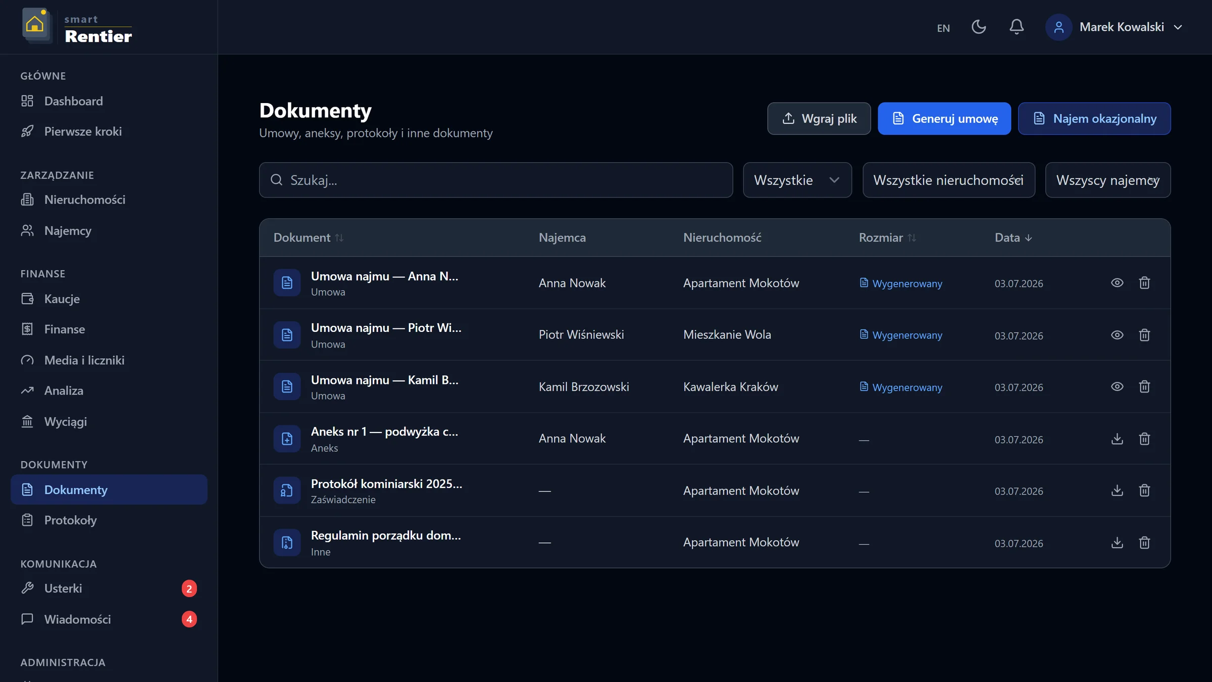 Dokumenty i umowy — SmartRentier